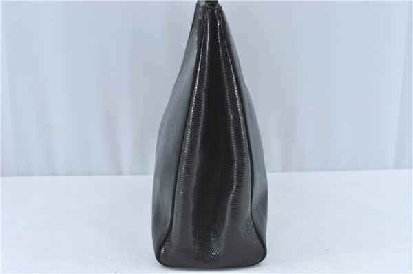 Authentic Salvatore Ferragamo Vara Leather Shoulder Tote Bag Black SF J1905