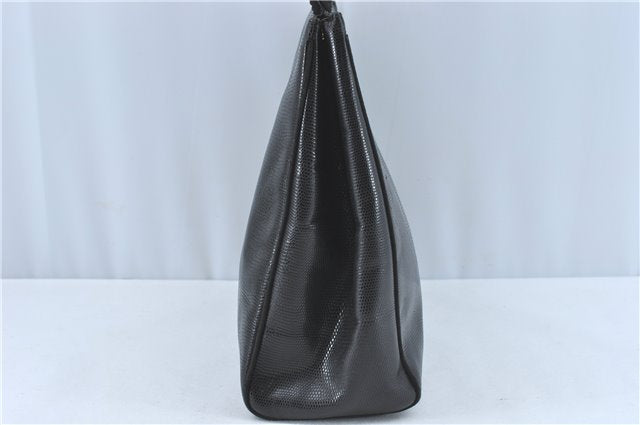 Authentic Salvatore Ferragamo Vara Leather Shoulder Tote Bag Black SF J1905