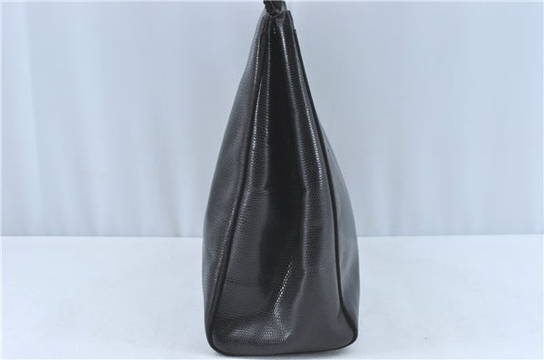 Authentic Salvatore Ferragamo Vara Leather Shoulder Tote Bag Black SF J1905