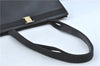 Authentic Salvatore Ferragamo Vara Leather Shoulder Tote Bag Black SF J1905
