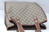 Auth GUCCI Web Sherry Line Supreme Shoulder Tote Bag GG PVC Leather Brown J1907