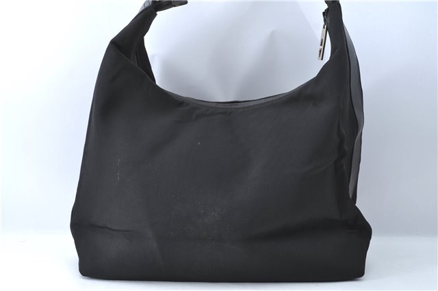 Authentic GUCCI Shoulder Hand Bag Purse Nylon Leather 0011955 Black  J1908