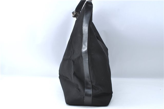 Authentic GUCCI Shoulder Hand Bag Purse Nylon Leather 0011955 Black  J1908