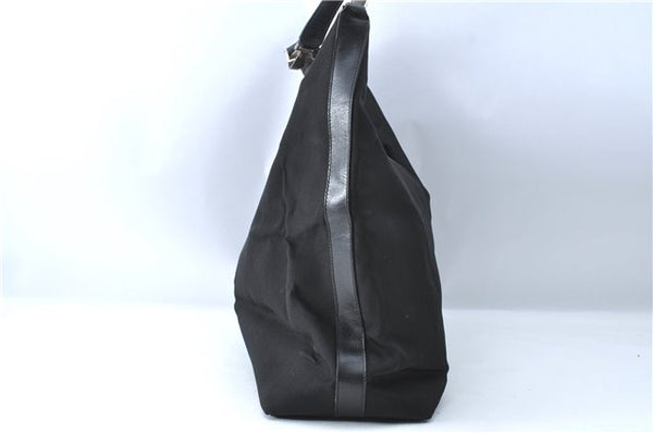 Authentic GUCCI Shoulder Hand Bag Purse Nylon Leather 0011955 Black  J1908
