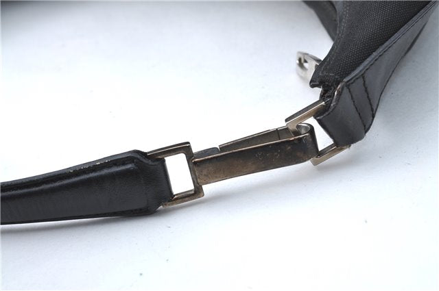 Authentic GUCCI Shoulder Hand Bag Purse Nylon Leather 0011955 Black  J1908