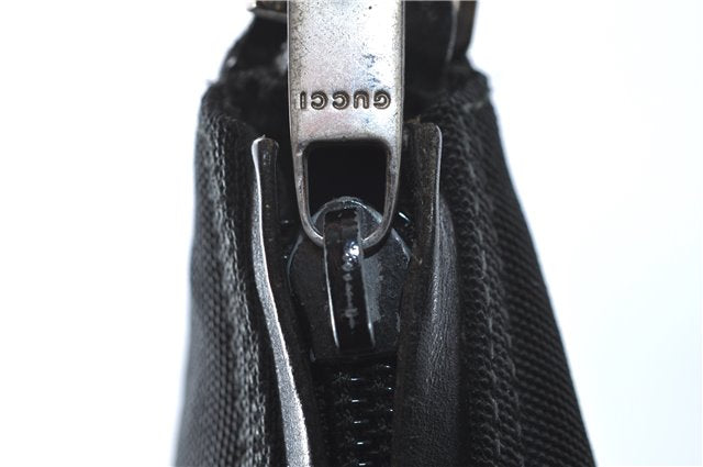 Authentic GUCCI Shoulder Hand Bag Purse Nylon Leather 0011955 Black  J1908