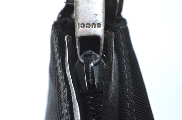 Authentic GUCCI Shoulder Hand Bag Purse Nylon Leather 0011955 Black  J1908