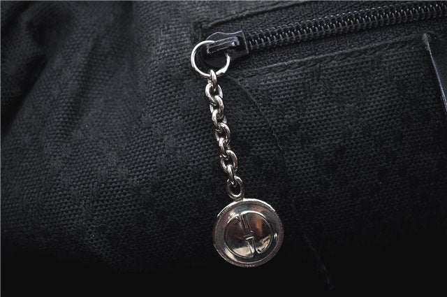 Authentic GUCCI Shoulder Hand Bag Purse Nylon Leather 0011955 Black  J1908