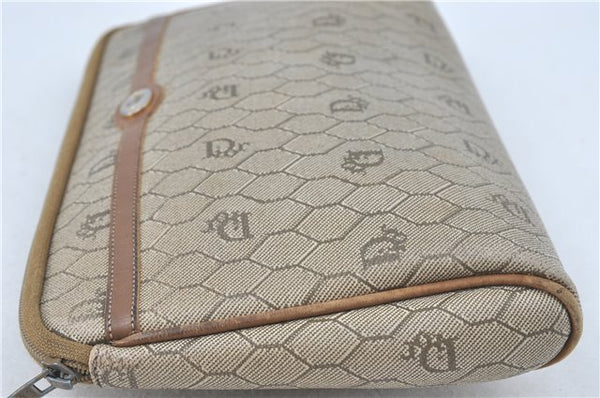 Authentic Christian Dior Honeycomb Clutch Hand Bag Purse PVC Beige CD J1909
