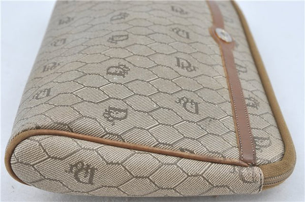 Authentic Christian Dior Honeycomb Clutch Hand Bag Purse PVC Beige CD J1909