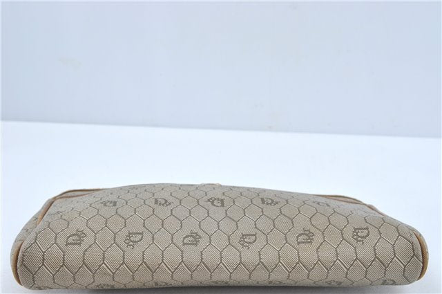 Authentic Christian Dior Honeycomb Clutch Hand Bag Purse PVC Beige CD J1909