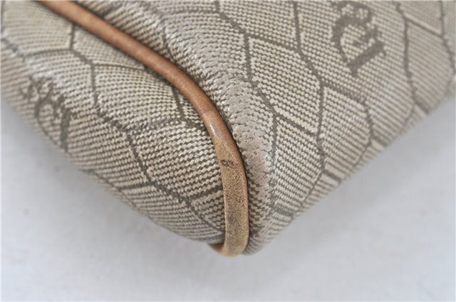 Authentic Christian Dior Honeycomb Clutch Hand Bag Purse PVC Beige CD J1909