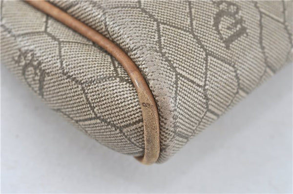 Authentic Christian Dior Honeycomb Clutch Hand Bag Purse PVC Beige CD J1909