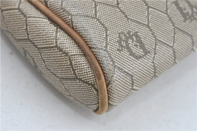 Authentic Christian Dior Honeycomb Clutch Hand Bag Purse PVC Beige CD J1909