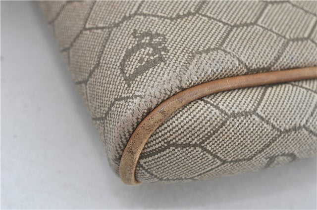 Authentic Christian Dior Honeycomb Clutch Hand Bag Purse PVC Beige CD J1909