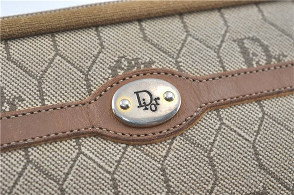 Authentic Christian Dior Honeycomb Clutch Hand Bag Purse PVC Beige CD J1909