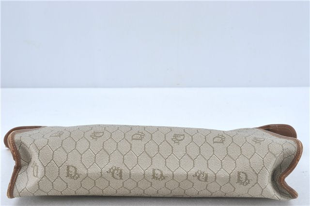 Authentic Christian Dior Honeycomb Clutch Hand Bag Purse PVC Beige CD J1910