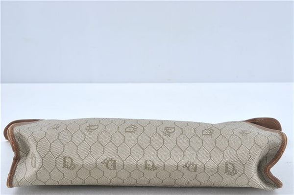 Authentic Christian Dior Honeycomb Clutch Hand Bag Purse PVC Beige CD J1910