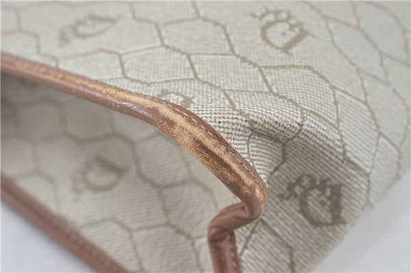 Authentic Christian Dior Honeycomb Clutch Hand Bag Purse PVC Beige CD J1910