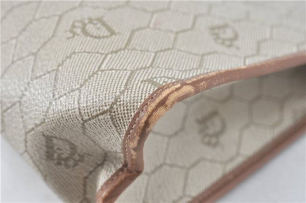 Authentic Christian Dior Honeycomb Clutch Hand Bag Purse PVC Beige CD J1910