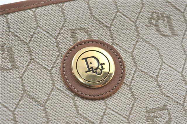 Authentic Christian Dior Honeycomb Clutch Hand Bag Purse PVC Beige CD J1910
