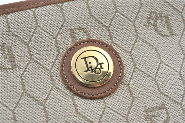 Authentic Christian Dior Honeycomb Clutch Hand Bag Purse PVC Beige CD J1910