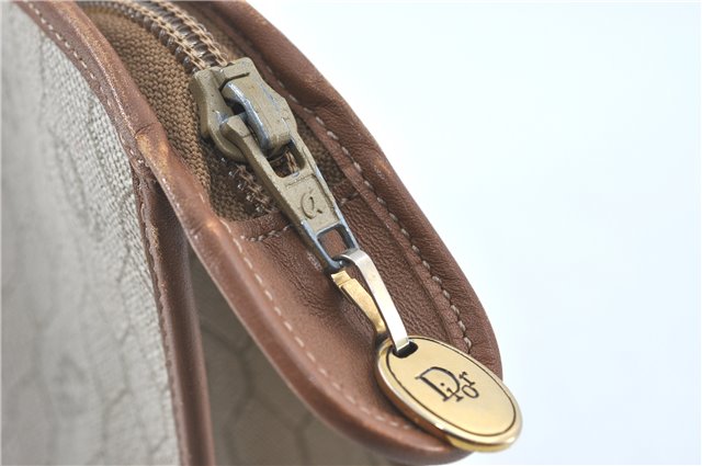 Authentic Christian Dior Honeycomb Clutch Hand Bag Purse PVC Beige CD J1910