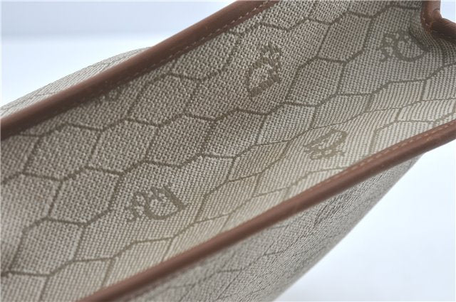 Authentic Christian Dior Honeycomb Clutch Hand Bag Purse PVC Beige CD J1910