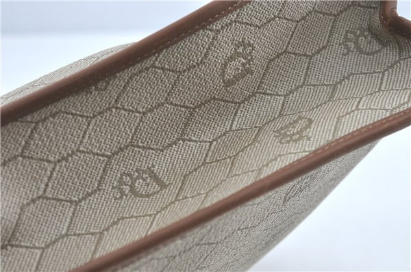 Authentic Christian Dior Honeycomb Clutch Hand Bag Purse PVC Beige CD J1910