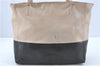 Authentic CELINE Horizontal Cabas Bi-Color Shoulder Tote Bag Leather Ivory J1911