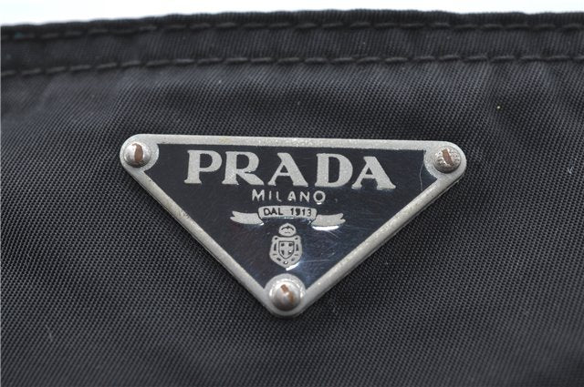 Authentic PRADA Nylon Leather Shoulder Cross Body Bag Purse Black J1912