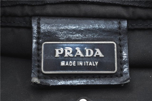 Authentic PRADA Nylon Leather Shoulder Cross Body Bag Purse Black J1912