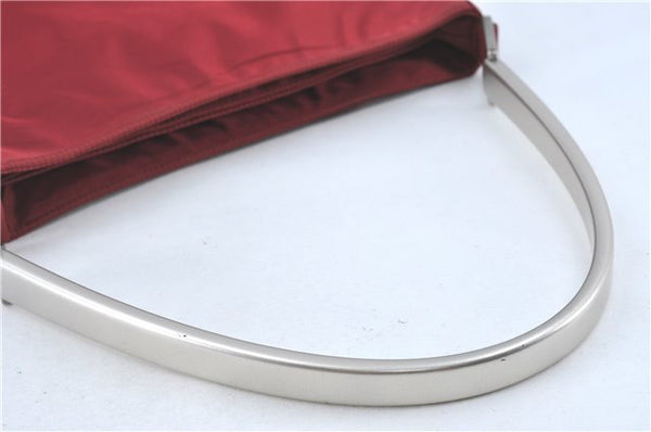 Authentic PRADA Nylon Stainless Shoulder Hand Bag Purse B8446 Red J1913