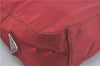 Authentic PRADA Nylon Stainless Shoulder Hand Bag Purse B8446 Red J1913
