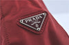 Authentic PRADA Nylon Stainless Shoulder Hand Bag Purse B8446 Red J1913