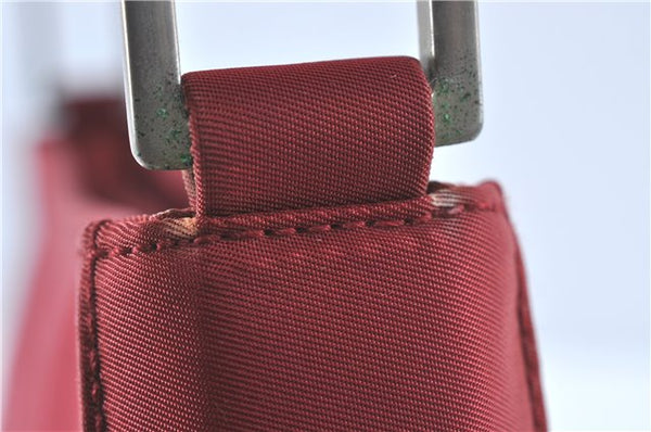 Authentic PRADA Nylon Stainless Shoulder Hand Bag Purse B8446 Red J1913