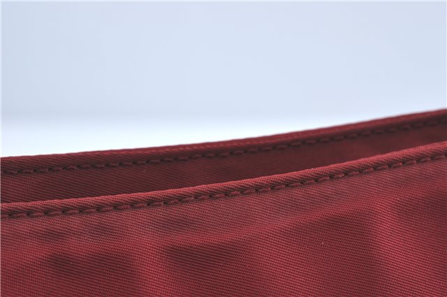 Authentic PRADA Nylon Stainless Shoulder Hand Bag Purse B8446 Red J1913