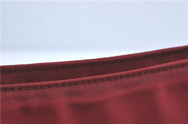 Authentic PRADA Nylon Stainless Shoulder Hand Bag Purse B8446 Red J1913