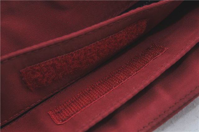 Authentic PRADA Nylon Stainless Shoulder Hand Bag Purse B8446 Red J1913