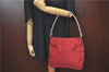 Authentic PRADA Nylon Stainless Shoulder Hand Bag Purse B8446 Red J1913