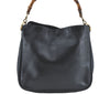 Authentic GUCCI Bamboo Hand Tote Bag Purse Leather 0011638 Black Junk J1918