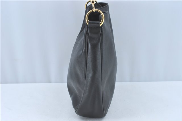 Authentic GUCCI Bamboo Hand Tote Bag Purse Leather 0011638 Black Junk J1918