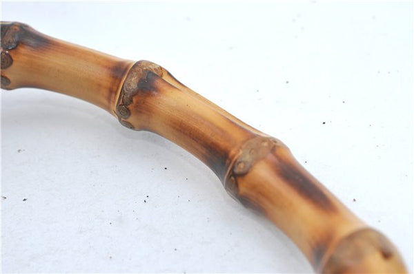 Authentic GUCCI Bamboo Hand Tote Bag Purse Leather 0011638 Black Junk J1918