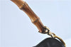 Authentic GUCCI Bamboo Hand Tote Bag Purse Leather 0011638 Black Junk J1918