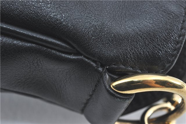 Authentic GUCCI Bamboo Hand Tote Bag Purse Leather 0011638 Black Junk J1918