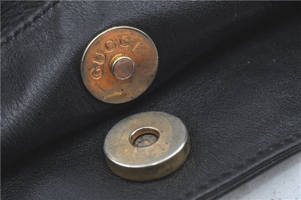 Authentic GUCCI Bamboo Hand Tote Bag Purse Leather 0011638 Black Junk J1918