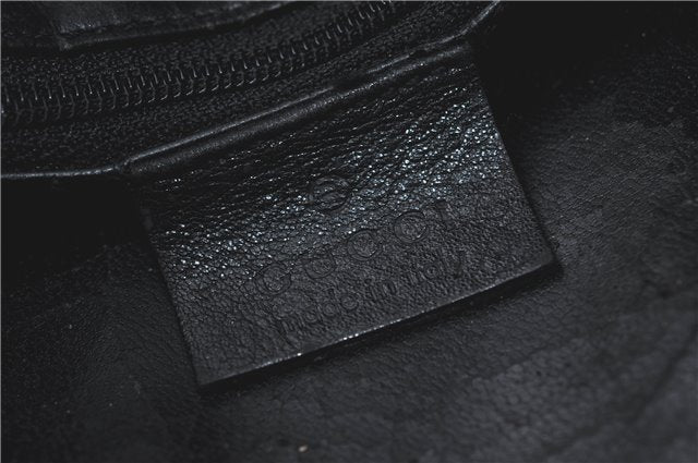 Authentic GUCCI Bamboo Hand Tote Bag Purse Leather 0011638 Black Junk J1918