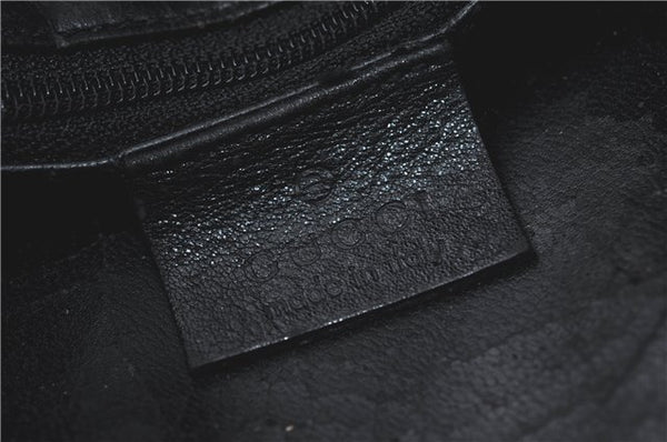 Authentic GUCCI Bamboo Hand Tote Bag Purse Leather 0011638 Black Junk J1918