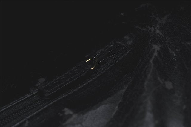 Authentic GUCCI Bamboo Hand Tote Bag Purse Leather 0011638 Black Junk J1918