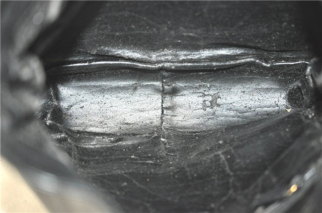 Authentic GUCCI Bamboo Hand Tote Bag Purse Leather 0011638 Black Junk J1918